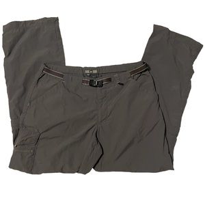 REI Pants Womens 12 Charcoal Grey Hiking Convertible Cargo Zip Off UPF 30+